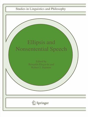 cover image of Ellipsis and Nonsentential Speech
